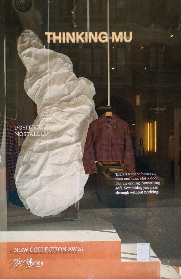Positive Nostalgia: Paper Installation for Thinking Mu’s AW26 Collection Launch