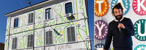Una Casetta Piccola Così: Jonathan Calugi’s new four-wall mural inaugurated in Milan