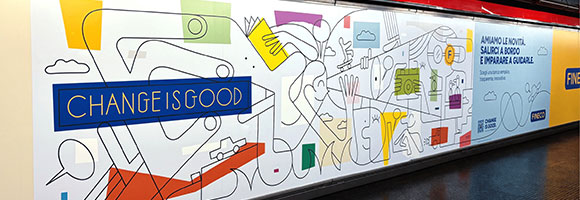 Art in Transit: Jonathan Calugi’s Lines of Change for Fineco in Milan’s Underground