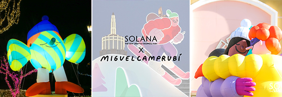 Miguel Angel Camprubi’s characters light up the night for SOLANA Light Festival!