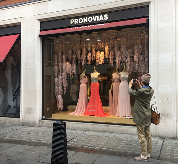 Wedding flowers: Wanda Barcelona’s mesmeric window scenes for Pronovias