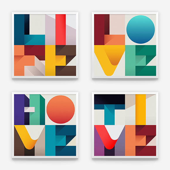 When type meets abstract illustration: Ray Oranges & Federico Landini prints