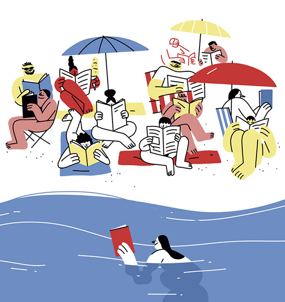 Bookworms on the beach: Miguel Angel Camprubí for El Pais
