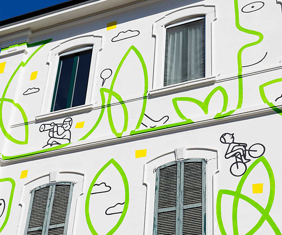 Una Casetta Piccola Così: Jonathan Calugi’s new four-walls mural inaugurated in Milan