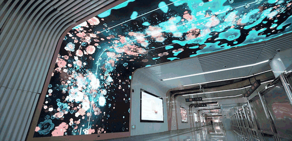 Cao Yuxi designs a futuristic interactive installation at Jinan’s Bajianbao tube station, China
