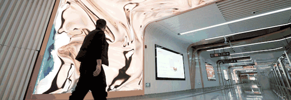 Cao Yuxi designs a futuristic interactive installation at Jinan’s Bajianbao tube station, China