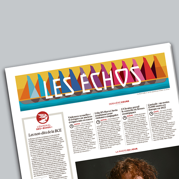 Fernando Chamarelli’s new illustrated logo for Les Échos