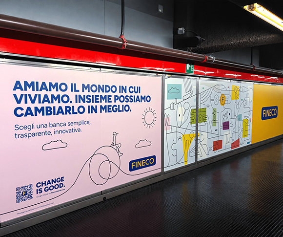 Art in Transit: Jonathan Calugi’s Lines of Change for Fineco in Milan’s Underground