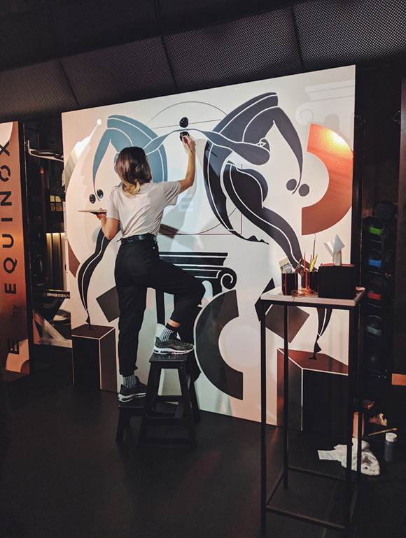 Never Stop Moving: Kelly Anna’s live painting and installations for Equinox Fitness Club