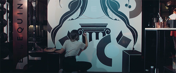 Never Stop Moving: Kelly Anna’s live painting and installations for Equinox Fitness Club