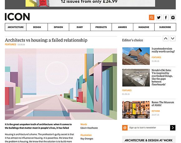 Architectural Positivity: Ray Oranges’ bright future for Icon Magazine