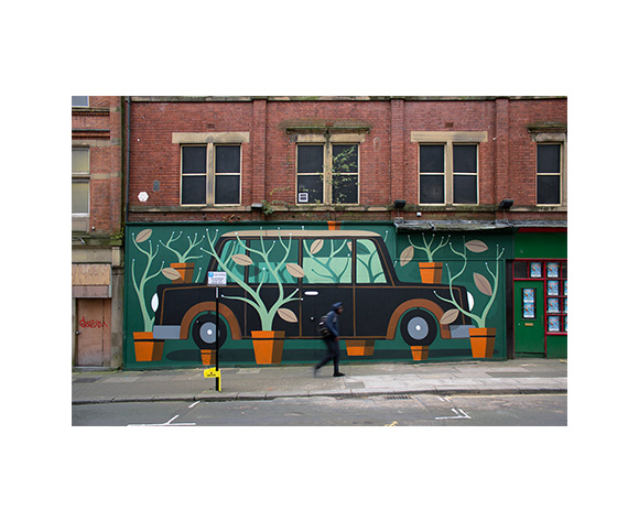 Agostino Iacurci Pot plants do not collect vintage cars mural Sheffield UK