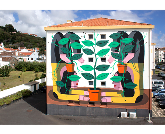 Agostino Iacurci Aerial roots Mural Terceira Azores