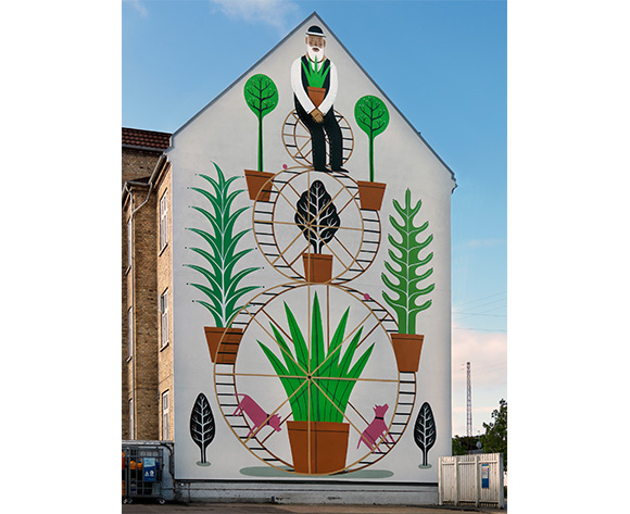 Agostino Iacurci Three Wheels Mural Aalborg Denmark