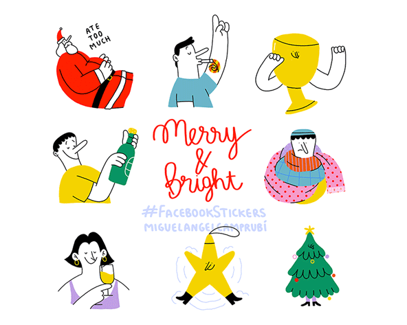 Miguel Angel Camprubi facebook stickers merry and bright